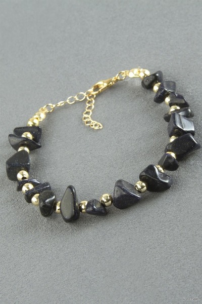ZERO LAND Ilkestor Broken Natural Stone (225224) Bracelet Navy Blue