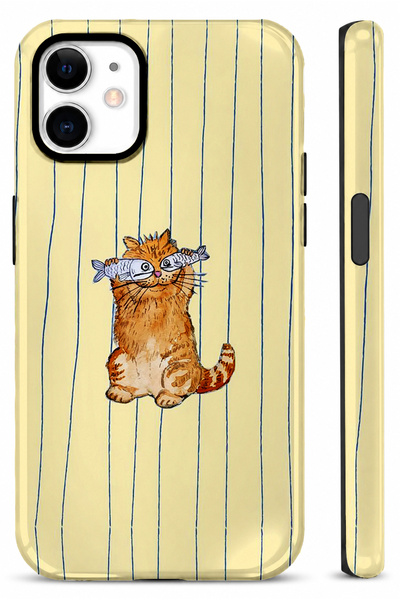 EDELFU iPhone 11 Compatible - Fisherman Garfield Double Layer Cover, Glossy S...