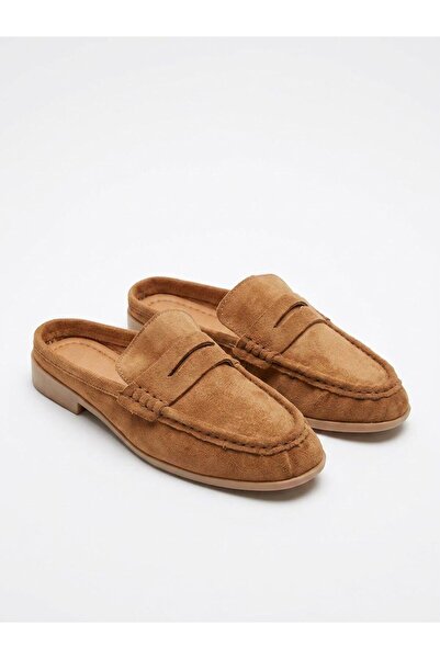 RoseVeno Women's Drawstring Open-Back Cinnamon Suede Moccasin Slippers
