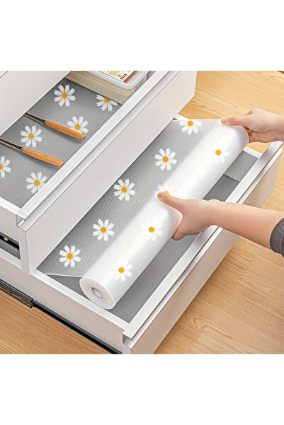 Generic Brand Kitchen EVA Shelf Liner with Daisy Pattern – Transparent Non-Sl...