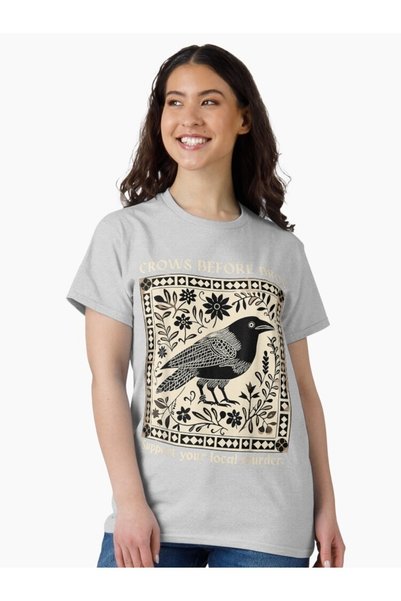 ship master Funny Crow Printed Unisex Oversize T-Shirt – Retro Style