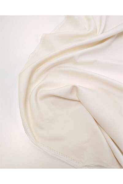 Kumaş Parça Cream Colored Thin Draped Cotton Viscose Fabric for Dresses & Shi...