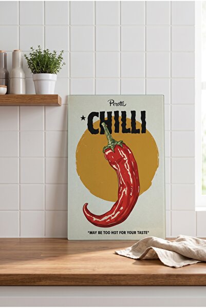Perotti Chilli Pepper Mottolu Tempered Glass Cutting Board 20X30 cm