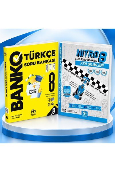 Model Eğitim Yayınları 8. SINIF TÜRKÇE BANKO SORU BANKASI + NİTRO FEN SORU BA...