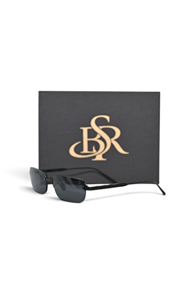 SBR Velor Sunglasses, Rimless, Black Titanium Frame, Black Nylon Lenses, UV40...