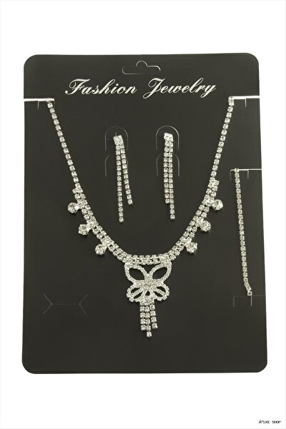 ZERO LAND Ilkestor Stone Set Necklace (02710) Silver Color