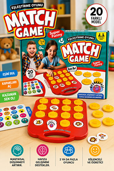 OYUNKAFASI Match Game Eşleştirme ve Hafıza Oyunu 20 Farklı Modelli Dikkat Zek...
