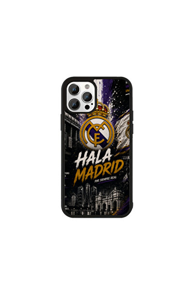 Generic Brand Husa Premium iPhone 14 Pro Real Madrid - Model Mov și Auriu