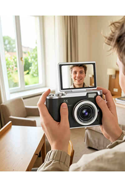 Azrlya 48 MP 4K Dijital Kamera 8X Zoom ve 180 Derece Ekran Yeni Başlayanlar İçin Uygun