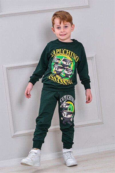 LOFİ KİDS Boy's Patterned 2-Yarn Elastic Leg Sweatpants Set - 5021