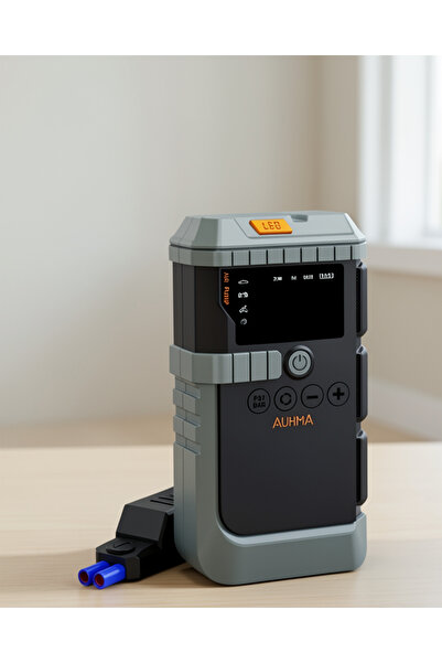 Taşınabilir Araç Çalıştırma Jump Starter Hava Pompası Dijital Basınç Göstergeli Güç Bankası