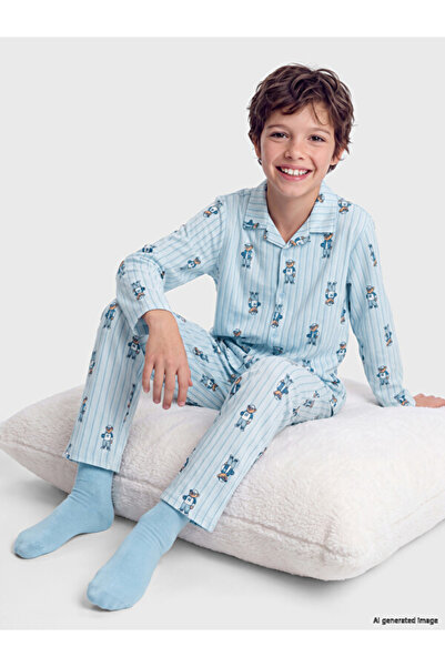 LC Waikiki Timeless Clothing & Timeless Choices Shirt Roba Collar Boys' Pajam...