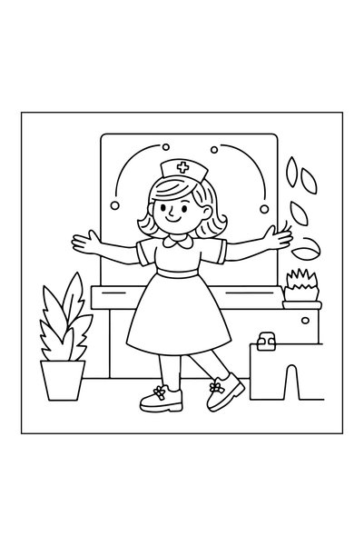 FARCY Nurse 40 Sheet Coloring Book-Thick Pages (21 X 21 cm) Suitable for Children and Adults