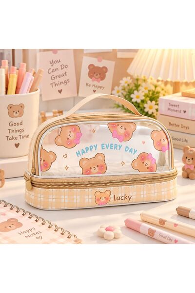 BABUN Large Volume Zippered Japanese Korean Style Transparent Water-Resistant...