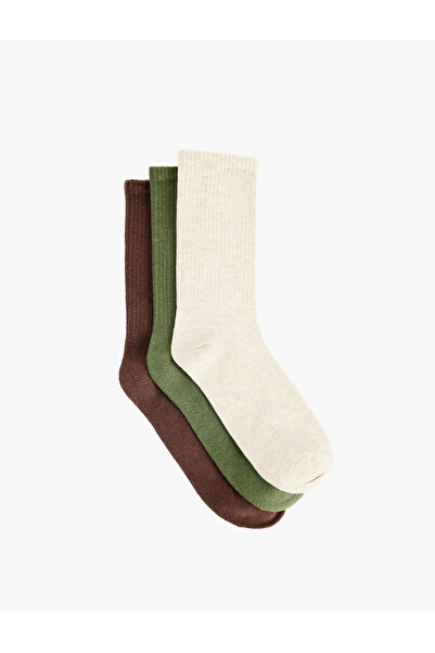 Koton Multi-Colored Cotton 3-Piece Sock Set