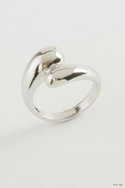 ZERO LAND Ilkestor Water Drop Metal Ring (10045) Silver Color