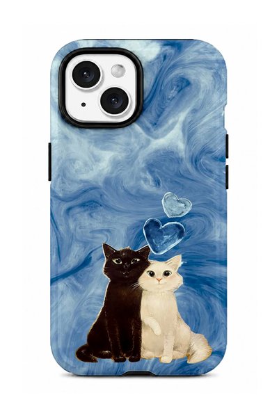 EDELFU Compatible with iPhone 13 / 14 - Double Layer Cover with Cat Design, G...