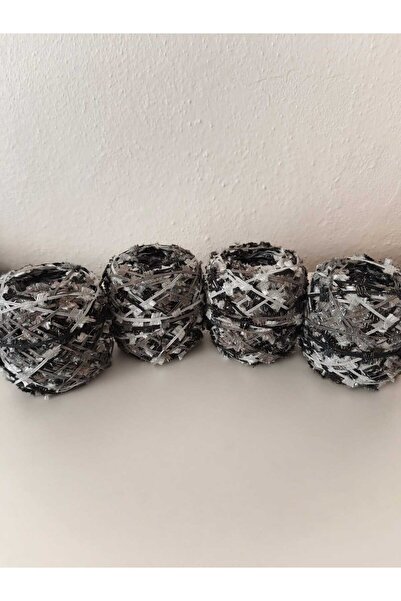 kartopya Degrade Siyah Gri Beyaz Renkli Kelebek Örgü İpi 400 Gr(4X100 gr)