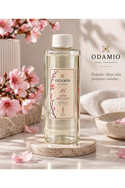 odamio daMio Japon Kiraz Çiçeği Yedek Oda Kokusu 250 ml - Bambu Çubuklu Kalıc...