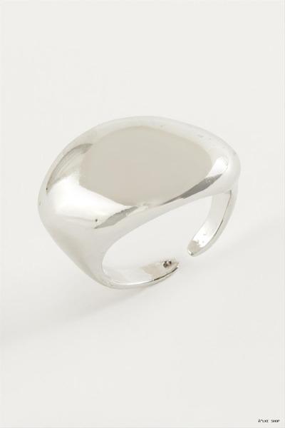 ZERO LAND Ilkestor Oval Metal Ring (05751) Silver Color