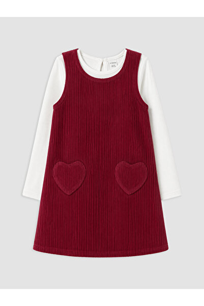 LC Waikiki Girl's Suit with Heart Pockets
