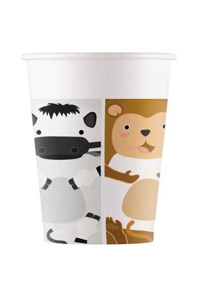 Animale Zoo paper cup 8 pcs 200 ml FSC
