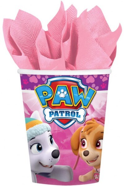 Javoli Patrula Cățelușilor Pink pahar de hârtie 8 buc 250 ml