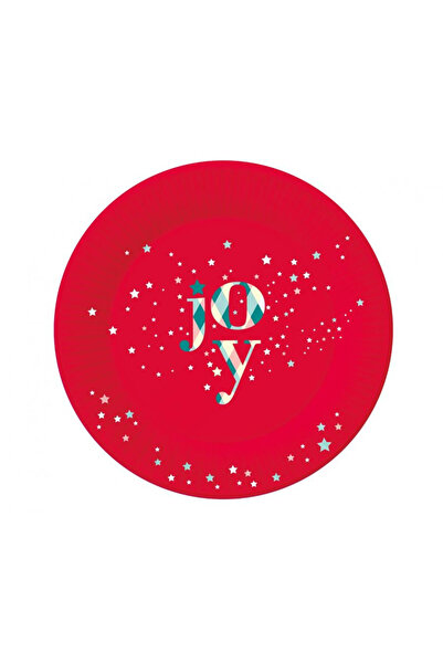 Javoli Crăciun Red Joy i farfurie de hârtie 6 buc 18 cm