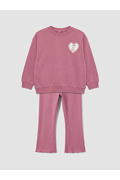 LC Waikiki Heart print girl's outfit set