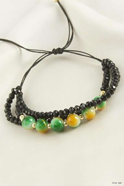 ZERO LAND Ilkestor 3-Piece Crystal Bead Irli (21506) Bracelet Green-1