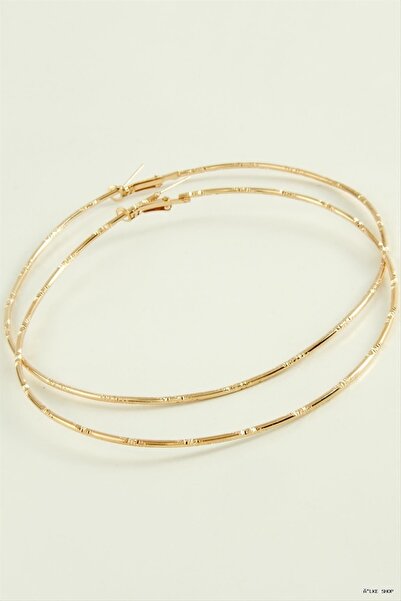 ZERO LAND Ilkestor Striped Metal Hoop Earrings (20952) 8-9-10 cm