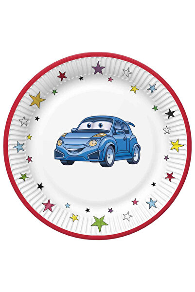 Javoli Cartoon Car Paper Plate 8 pcs 22.7 cm