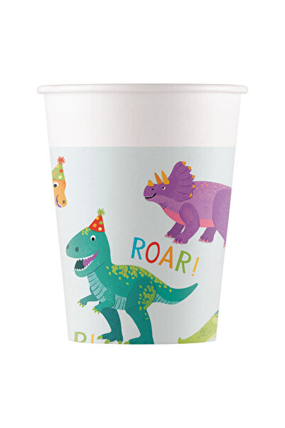 Dinozaur Party pahar de hârtie 8 buc 200 ml FSC