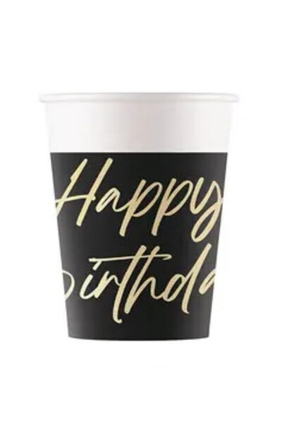 Javoli Happy Birthday Elegant Happy Birthday Paper Cup 8 pcs 200 ml FSC