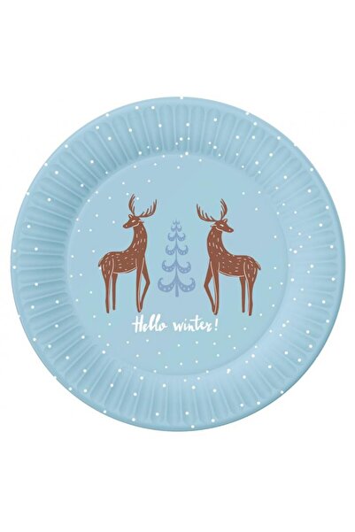 Javoli Crăciun Hello Winter i farfurie de hârtie 6 buc 18 cm