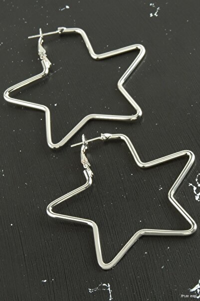 ZERO LAND Ilkestor Star Tr Earrings 6 cm (31631) Silver Color