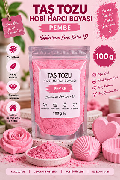 Lumiarte Pembe Taş Tozu Boyası 100 Gr – Hobi Harcı Taş Tozu Toz Boya, Kokulu ...