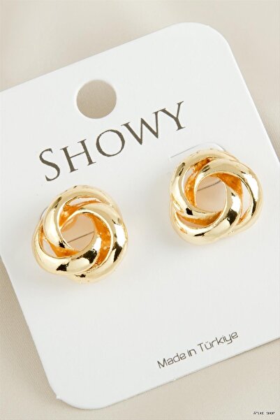 ZERO LAND Ilkestor Oval Flower New Season Metal (32542) Earrings Yellow