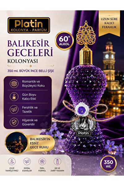 Platin Kolonya & Parfüm Platin Kolonyaları 350 ml. Büyük İnce Belli Cam Şişe ...