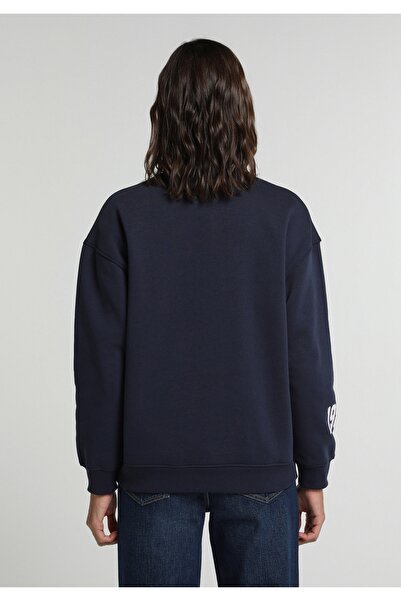 Colin's Regular Fit Yuvarlak Yaka Baskılı Kadın Lacivert Sweatshirt