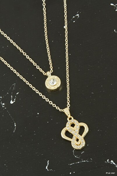 ZERO LAND Ilkestor Heart Infinity New Season Double (40056) Necklace Yellow