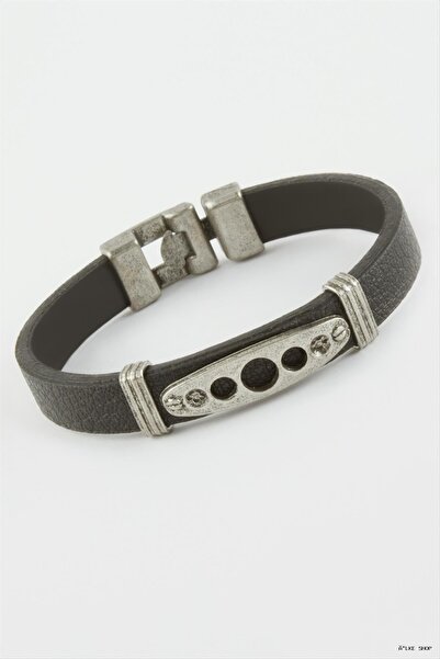 ZERO LAND Ilkestor Oval Faux Leather (40024) Bracelet Black