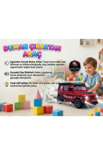 Genel Markalar Duman Çıkaran 3 Buton Fonksiyonlu Işıklı Müzikli Sesli Sürtmel...