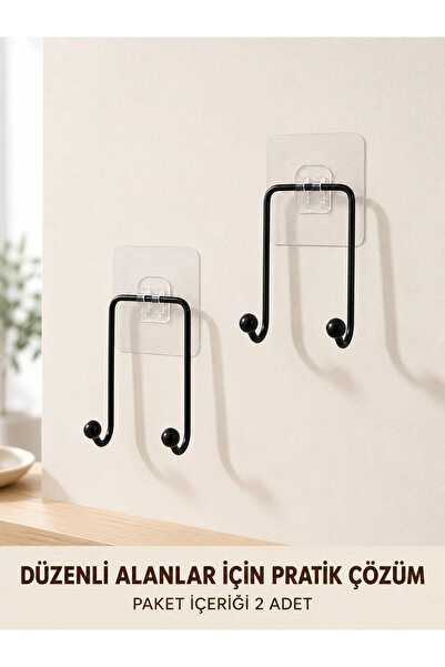 ARMÜZ 2 Pieces of Adhesive Wall Hangers Practical Multi-Purpose Organizer Han...