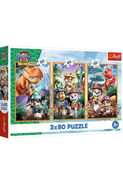 Trefl Puzzle Patrula Cățelușilor - Eroii Dinozaurilor, 3x80 piese