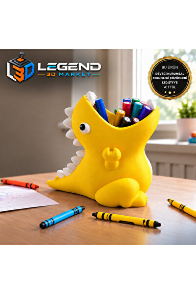 Legend 3D Market Dinazor Tasarımlı Renkli Masaüstü Düzenleyici 3D Baskı – Çoc...