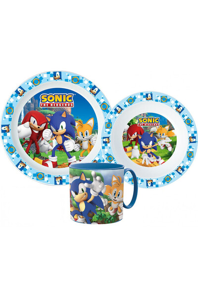 Javoli Sonic the Hedgehog Adventure table set, plastic micro set with cup 265 ml