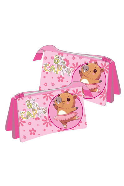Javoli Capibara Dancing Pencil Case with 3 Compartments 22 cm