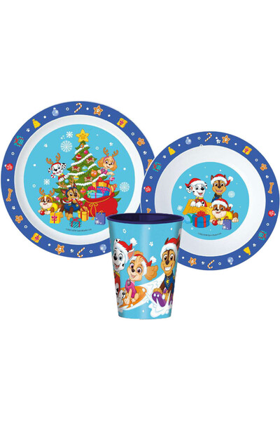 Javoli Paw Patrol Holiday Christmas tableware set, microplastic set, with gla...
