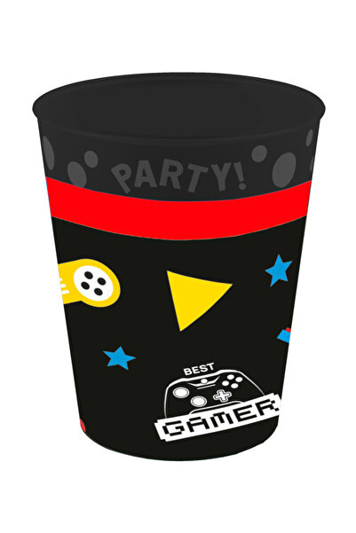 GAMER Party Set de 4 pahare din plastic premium Gaming micro, 250 ml